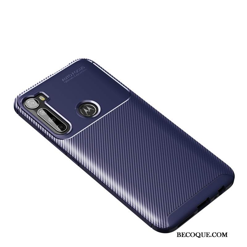 Futerał Moto G8 Power Miękki Włókno Wzór, Etui Moto G8 Power Ochraniacz Antypoślizgowe Czarny