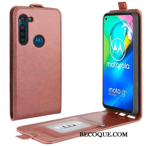 Futerał Moto G8 Power Ochraniacz Karta Czarny, Etui Moto G8 Power Wspornik Biznes Tendencja