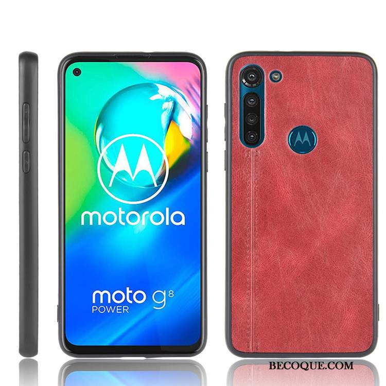 Futerał Moto G8 Power Torby Trudnona Telefon, Etui Moto G8 Power Skóra Anti-fall Czarny