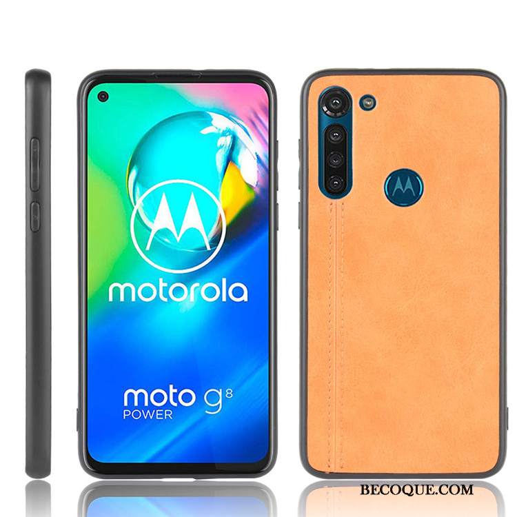 Futerał Moto G8 Power Torby Trudnona Telefon, Etui Moto G8 Power Skóra Anti-fall Czarny