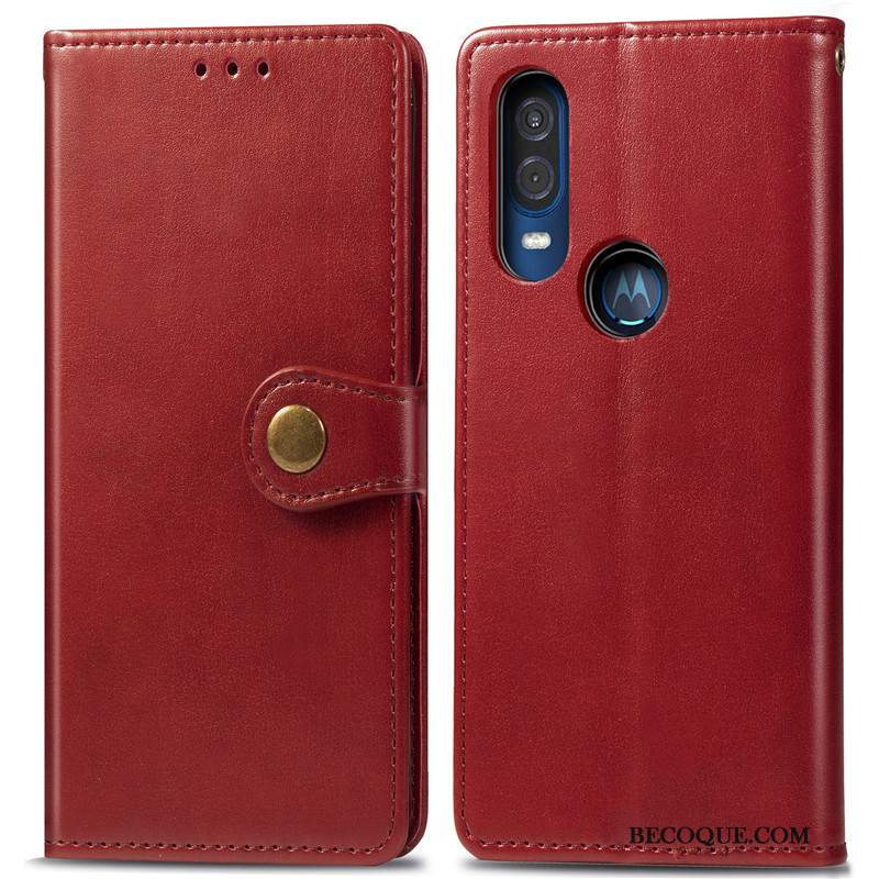 Futerał Motorola One Vision Ochraniacz Na Telefon Jednolity Kolor, Etui Motorola One Vision Pokrowce Proste Czerwony