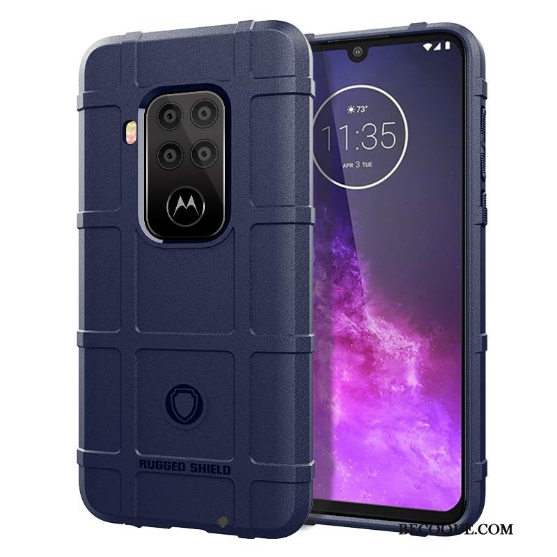 Futerał Motorola One Zoom Silikonowe Anti-fall Pu, Etui Motorola One Zoom Miękki Na Telefon Czarny