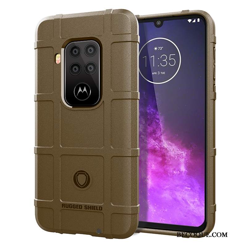 Futerał Motorola One Zoom Silikonowe Anti-fall Pu, Etui Motorola One Zoom Miękki Na Telefon Czarny