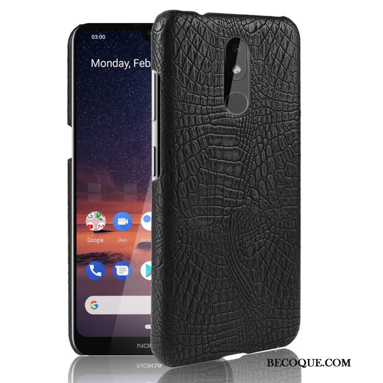 Futerał Nokia 3.2 Skóra Anti-fall Czarny, Etui Nokia 3.2 Ochraniacz Na Telefon Trudno