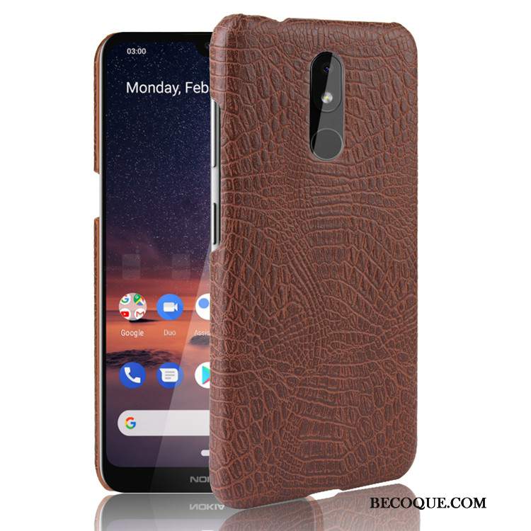 Futerał Nokia 3.2 Skóra Anti-fall Czarny, Etui Nokia 3.2 Ochraniacz Na Telefon Trudno