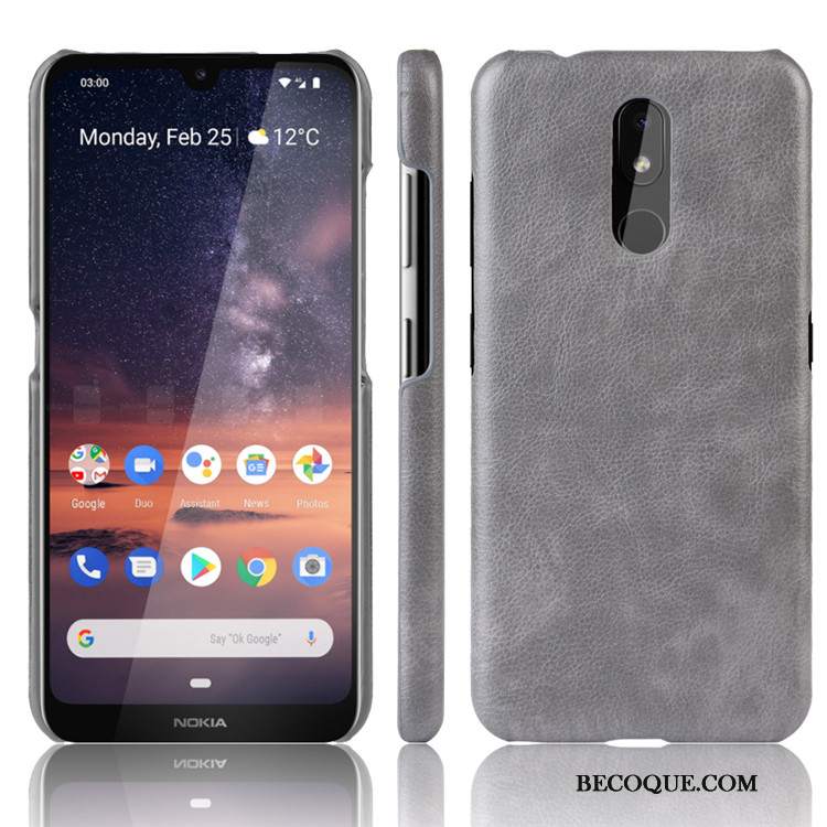 Futerał Nokia 3.2 Skóra Litchi Trudno, Etui Nokia 3.2 Ochraniacz Wzór Czerwony