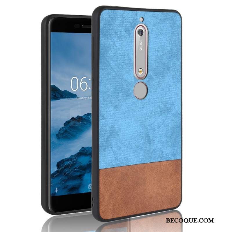 Futerał Nokia 6.1 Miękki Czerwony Mieszane Kolory, Etui Nokia 6.1 Torby Na Telefon Denim