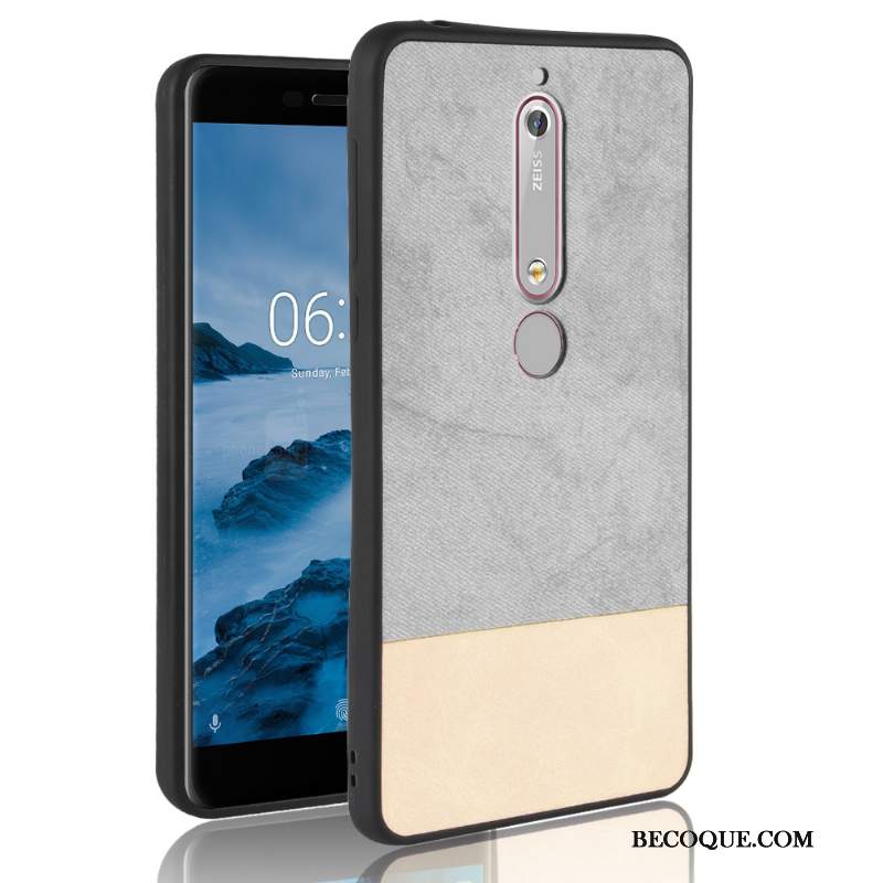 Futerał Nokia 6.1 Miękki Czerwony Mieszane Kolory, Etui Nokia 6.1 Torby Na Telefon Denim