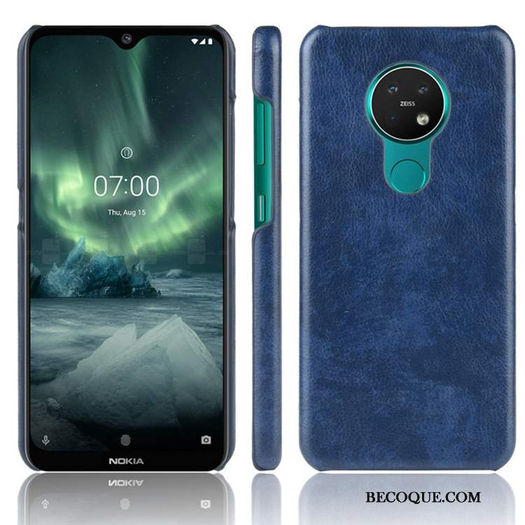 Futerał Nokia 6.2 Skóra Tylna Pokrywa Niebieski, Etui Nokia 6.2 Torby Osobowość Anti-fall