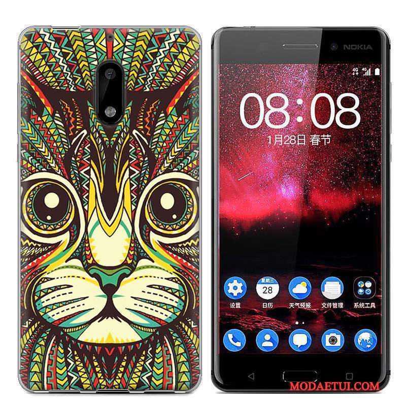 Futerał Nokia 6 Kolor Na Telefon Niebieski, Etui Nokia 6 Kreskówka Tendencja