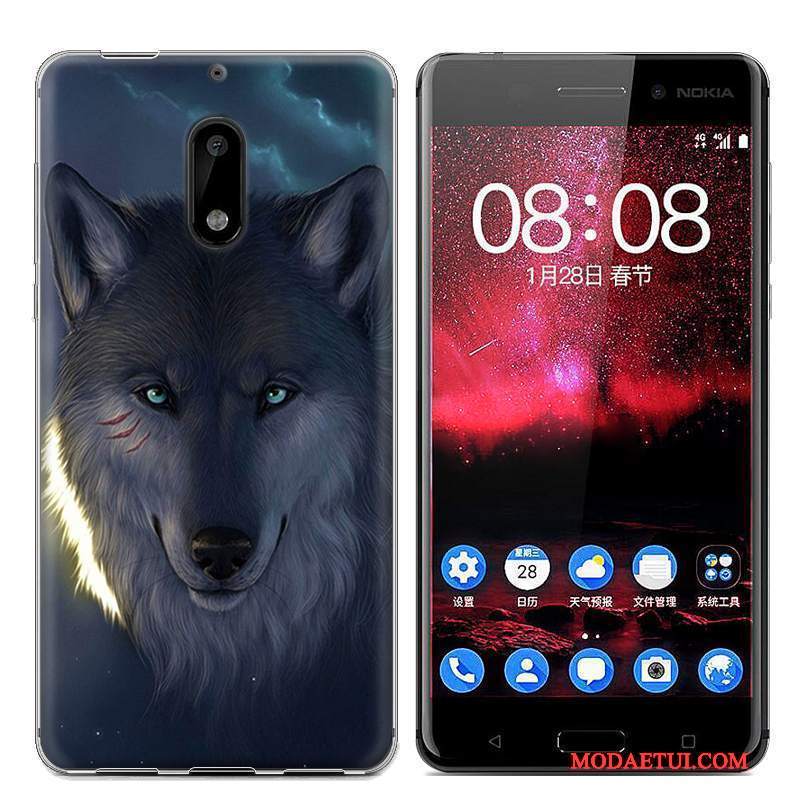 Futerał Nokia 6 Kolor Na Telefon Niebieski, Etui Nokia 6 Kreskówka Tendencja