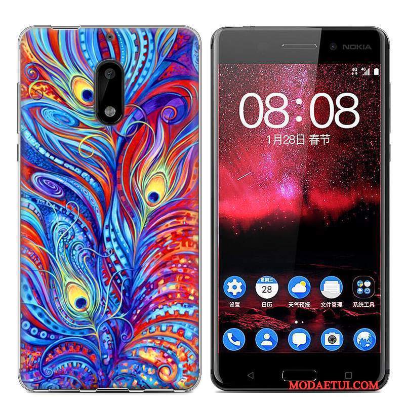 Futerał Nokia 6 Kolor Na Telefon Niebieski, Etui Nokia 6 Kreskówka Tendencja