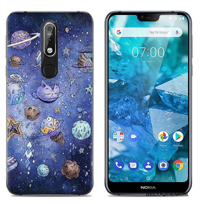 Futerał Nokia 7.1 Miękki Tendencja Duży, Etui Nokia 7.1 Kreskówka Przezroczystyna Telefon