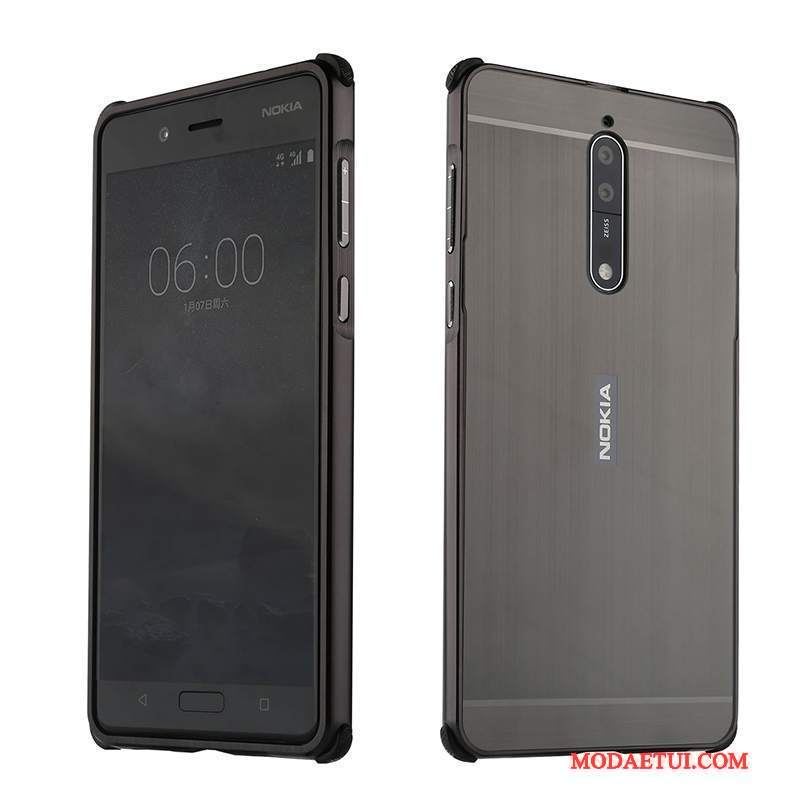 Futerał Nokia 8 Metal Trudnona Telefon, Etui Nokia 8 Ochraniacz Anti-fall Różowe