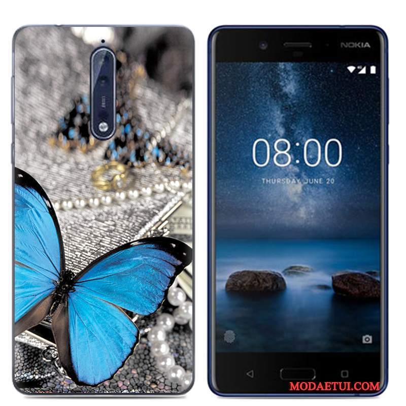 Futerał Nokia 8 Miękki Na Telefon Osobowość, Etui Nokia 8 Ochraniacz Biały