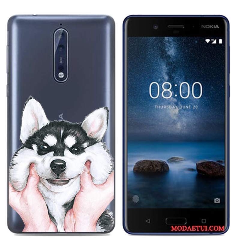 Futerał Nokia 8 Miękki Na Telefon Osobowość, Etui Nokia 8 Ochraniacz Biały