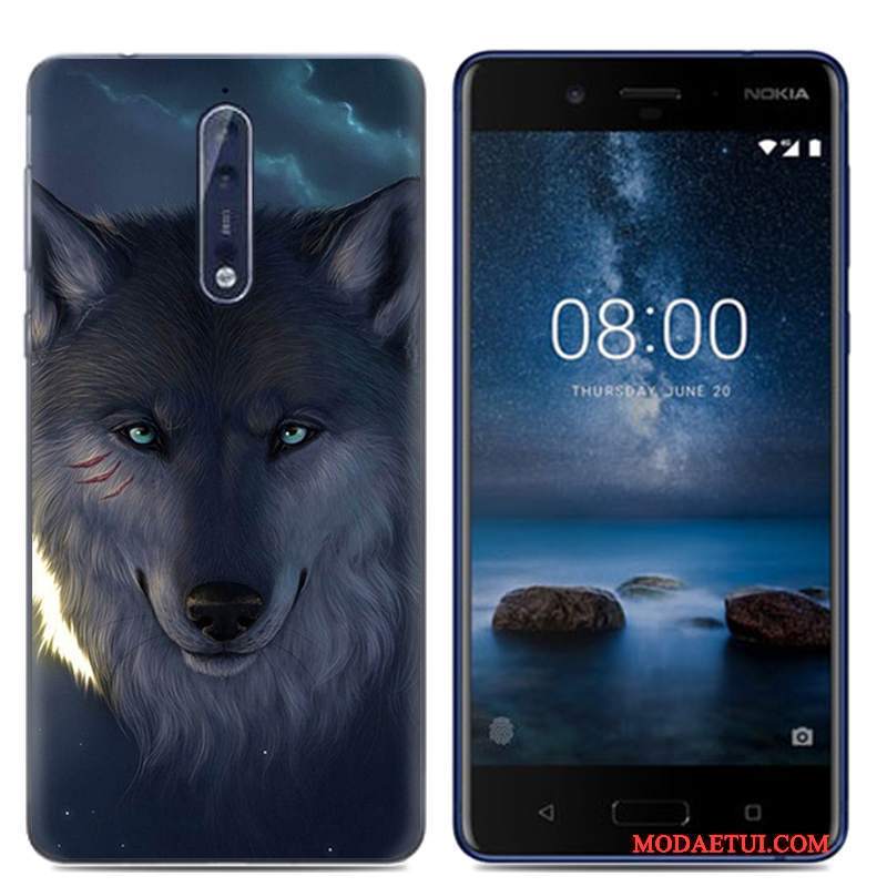 Futerał Nokia 8 Miękki Na Telefon Osobowość, Etui Nokia 8 Ochraniacz Biały