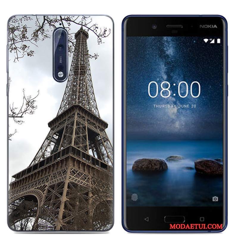 Futerał Nokia 8 Miękki Na Telefon Osobowość, Etui Nokia 8 Ochraniacz Biały