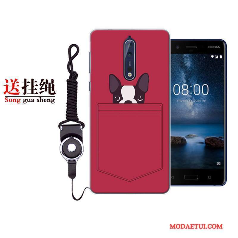 Futerał Nokia 8 Silikonowe Szaryna Telefon, Etui Nokia 8 Ochraniacz Osobowość Czerwony
