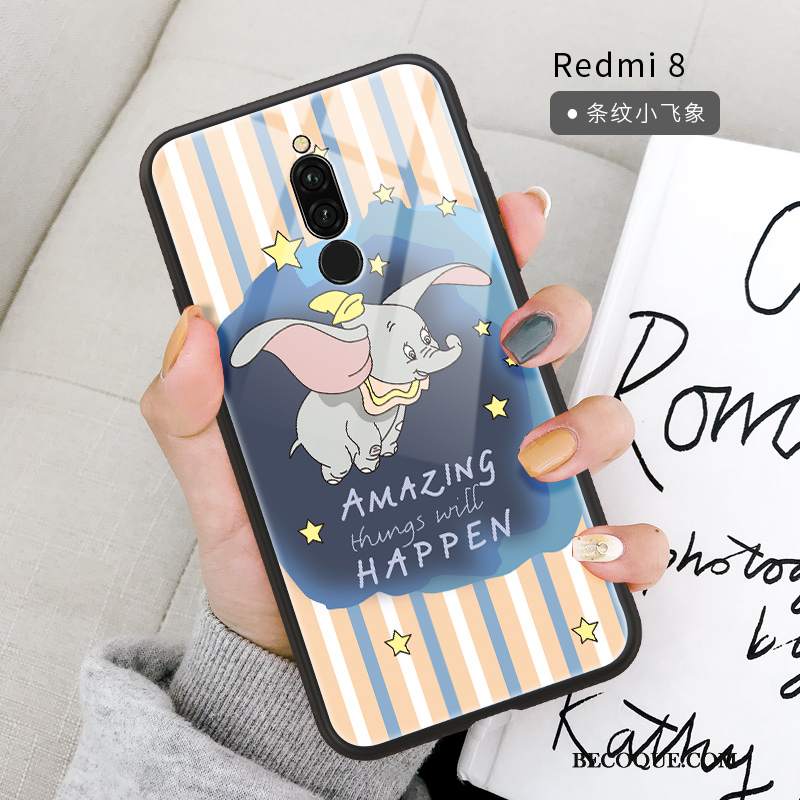 Futerał Redmi 8 Kreskówka Mały Anti-fall, Etui Redmi 8 Kreatywne Osobowość Lustro