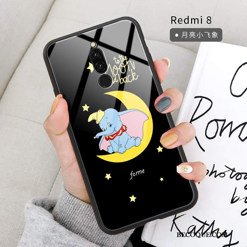 Futerał Redmi 8 Kreskówka Mały Anti-fall, Etui Redmi 8 Kreatywne Osobowość Lustro