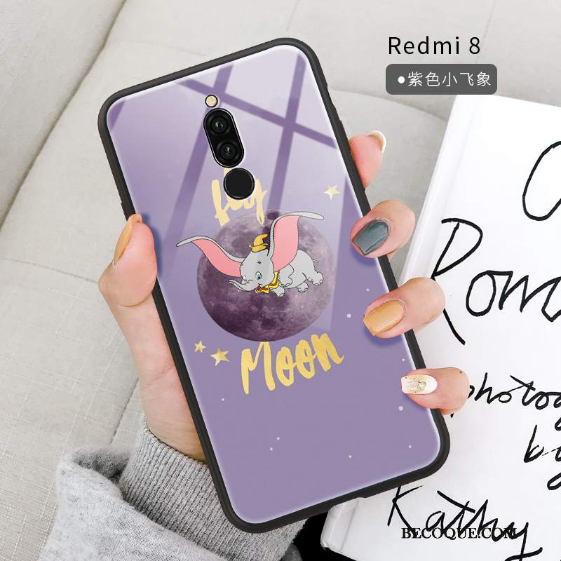 Futerał Redmi 8 Kreskówka Mały Anti-fall, Etui Redmi 8 Kreatywne Osobowość Lustro