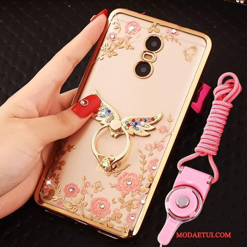 Futerał Redmi Note 4x Rhinestone Wiszące Ozdoby Złoto, Etui Redmi Note 4x Mały Czerwony