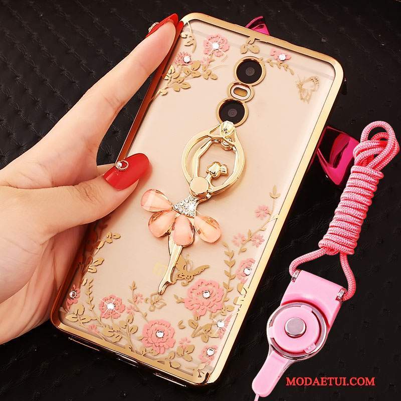 Futerał Redmi Note 4x Rhinestone Wiszące Ozdoby Złoto, Etui Redmi Note 4x Mały Czerwony