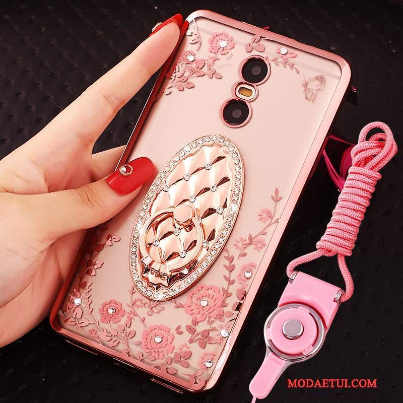 Futerał Redmi Note 4x Rhinestone Wiszące Ozdoby Złoto, Etui Redmi Note 4x Mały Czerwony