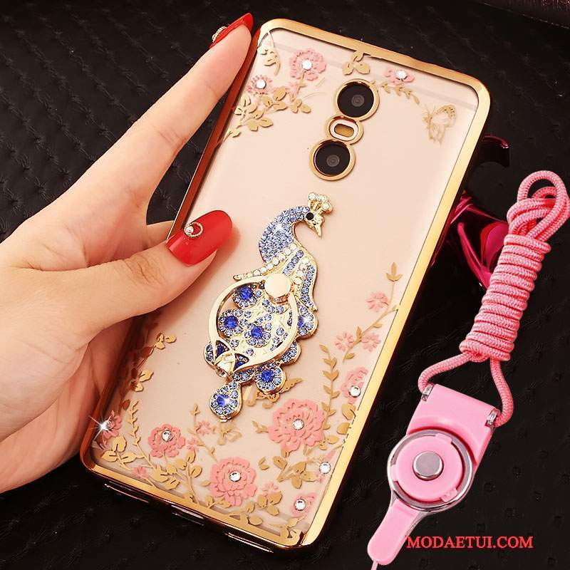 Futerał Redmi Note 4x Rhinestone Wiszące Ozdoby Złoto, Etui Redmi Note 4x Mały Czerwony