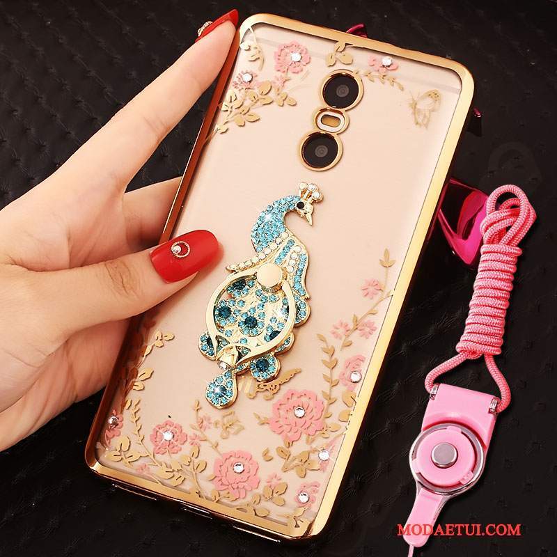 Futerał Redmi Note 4x Rhinestone Wiszące Ozdoby Złoto, Etui Redmi Note 4x Mały Czerwony