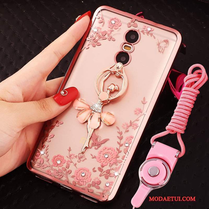 Futerał Redmi Note 4x Rhinestone Wiszące Ozdoby Złoto, Etui Redmi Note 4x Mały Czerwony