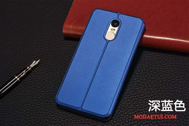 Futerał Redmi Note 4x Skóra Czerwony Anti-fall, Etui Redmi Note 4x Pokrowce Małyna Telefon