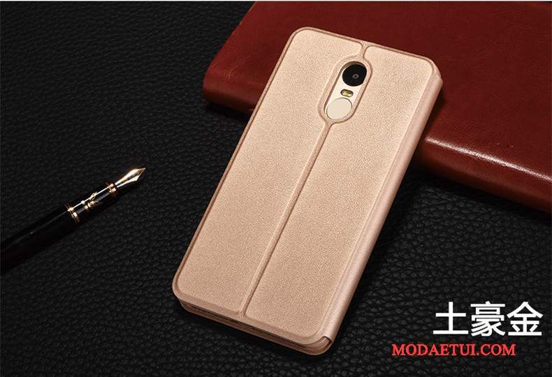 Futerał Redmi Note 4x Skóra Czerwony Anti-fall, Etui Redmi Note 4x Pokrowce Małyna Telefon