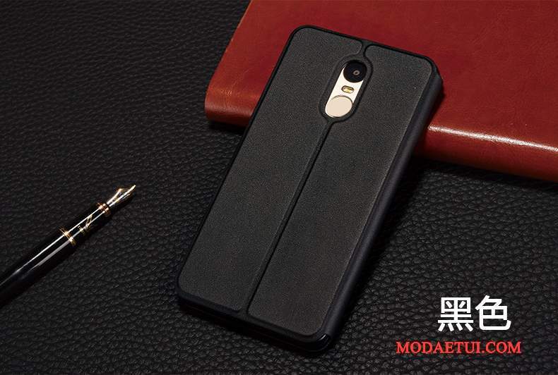 Futerał Redmi Note 4x Skóra Czerwony Anti-fall, Etui Redmi Note 4x Pokrowce Małyna Telefon
