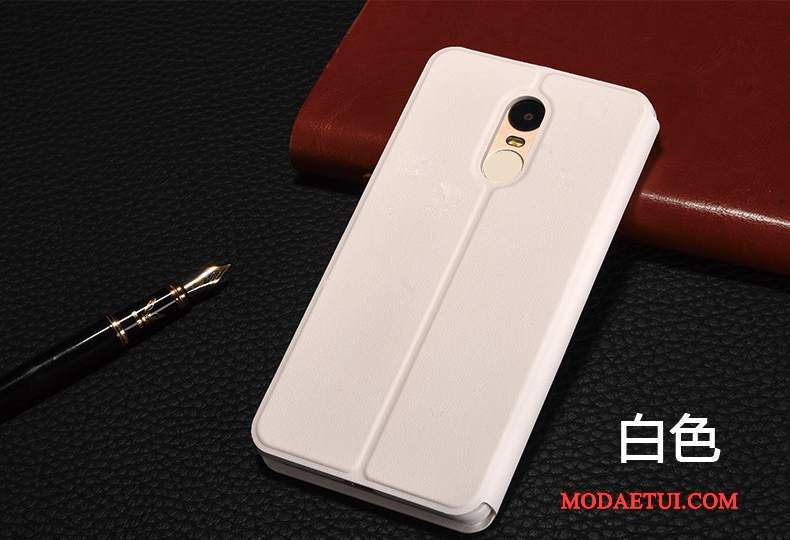 Futerał Redmi Note 4x Skóra Czerwony Anti-fall, Etui Redmi Note 4x Pokrowce Małyna Telefon