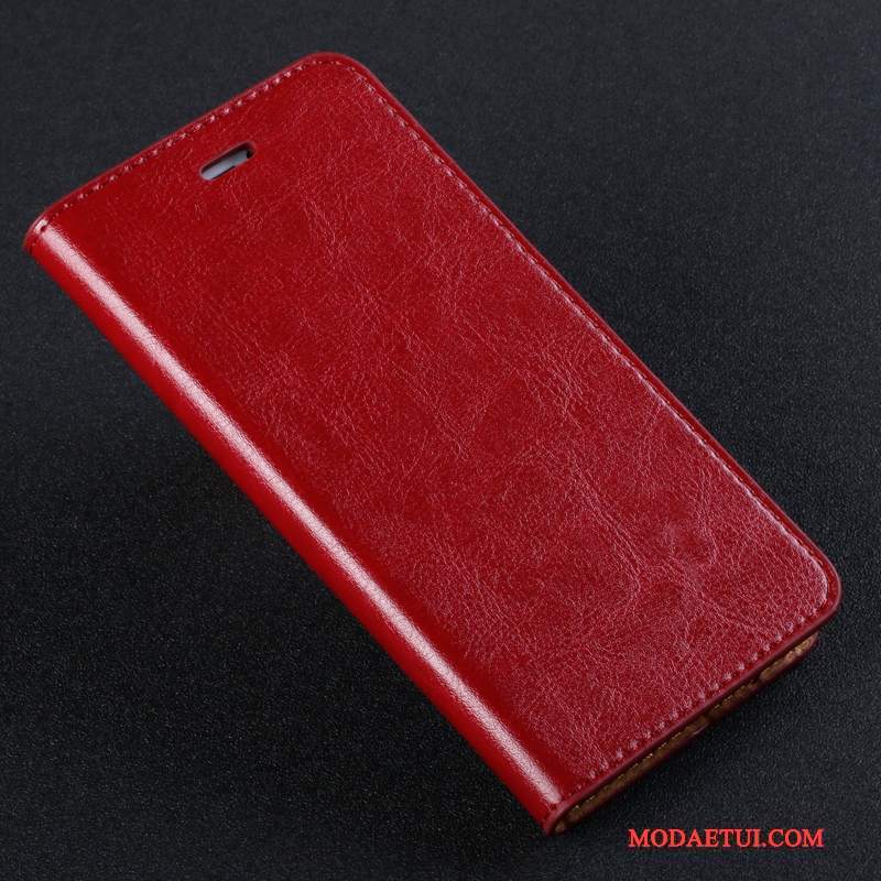 Futerał Redmi Note 4x Skóra Czerwony Mały, Etui Redmi Note 4x Ochraniacz Ciemno Niebieskina Telefon