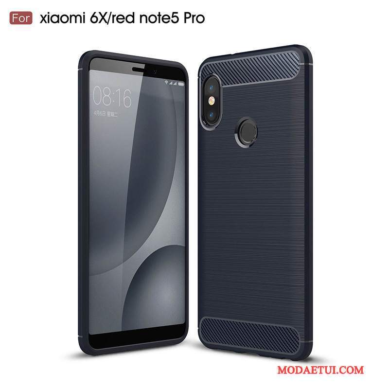 Futerał Redmi Note 5 Pro Miękki Małyna Telefon, Etui Redmi Note 5 Pro Silikonowe Czerwony Włókno