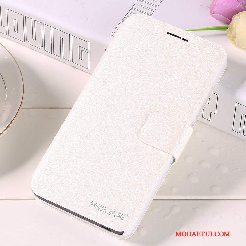 Futerał Redmi Note 5a Skóra Biały Czerwony, Etui Redmi Note 5a Ochraniacz Anti-fall Mały