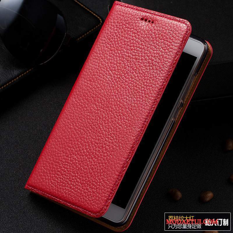 Futerał Redmi Note 5a Skóra Czarnyna Telefon, Etui Redmi Note 5a Czerwony Litchi