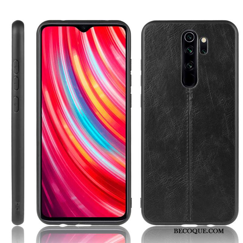 Futerał Redmi Note 8 Pro Skóra Mały Czarny, Etui Redmi Note 8 Pro Ochraniacz Trudnona Telefon