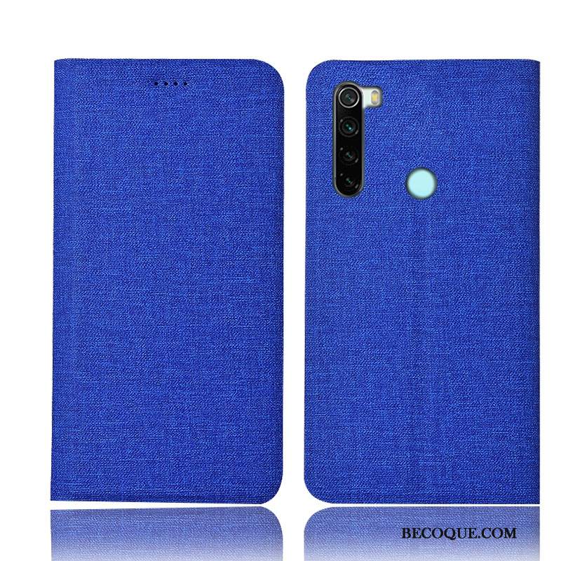 Futerał Redmi Note 8 Pro Skóra Na Telefon Mały, Etui Redmi Note 8 Pro Ochraniacz Bawełna I Len Czerwony