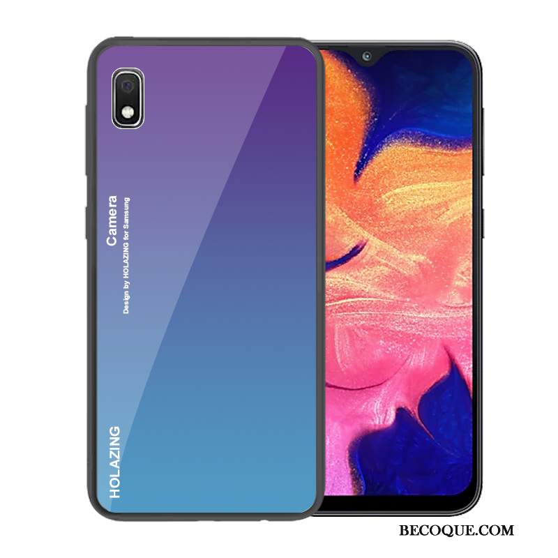 Futerał Samsung Galaxy A10 Ochraniacz Szkło Niebieski, Etui Samsung Galaxy A10 Gradientna Telefon