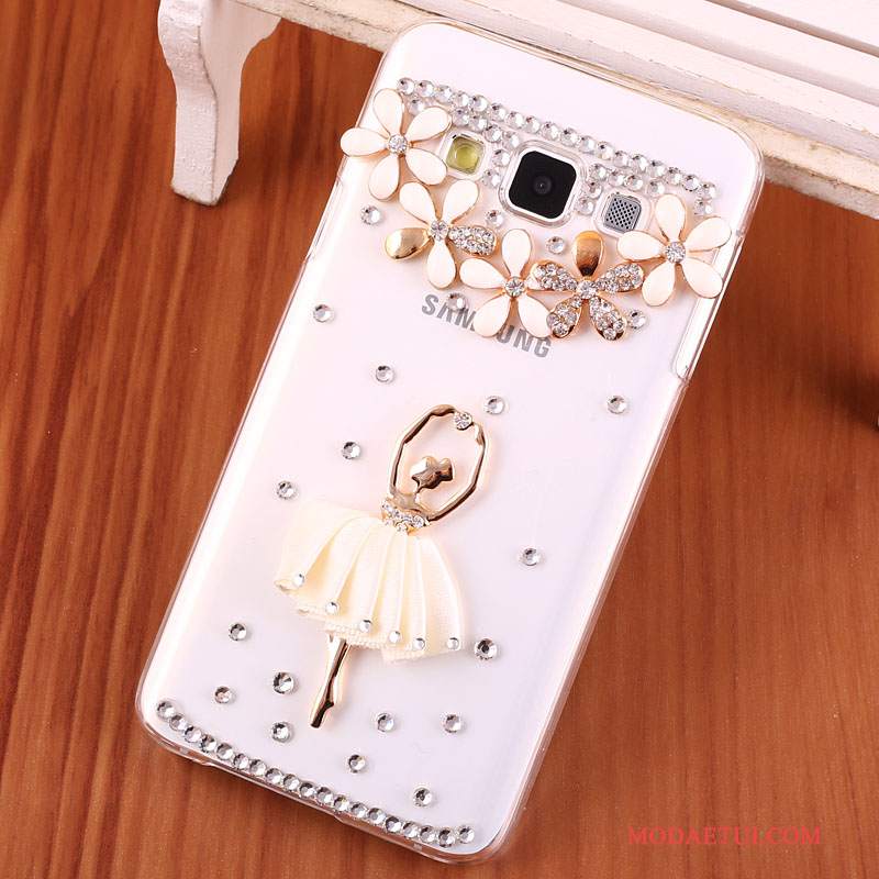 Futerał Samsung Galaxy A3 2015 Rhinestone Złotona Telefon, Etui Samsung Galaxy A3 2015 Ochraniacz Trudno Anti-fall