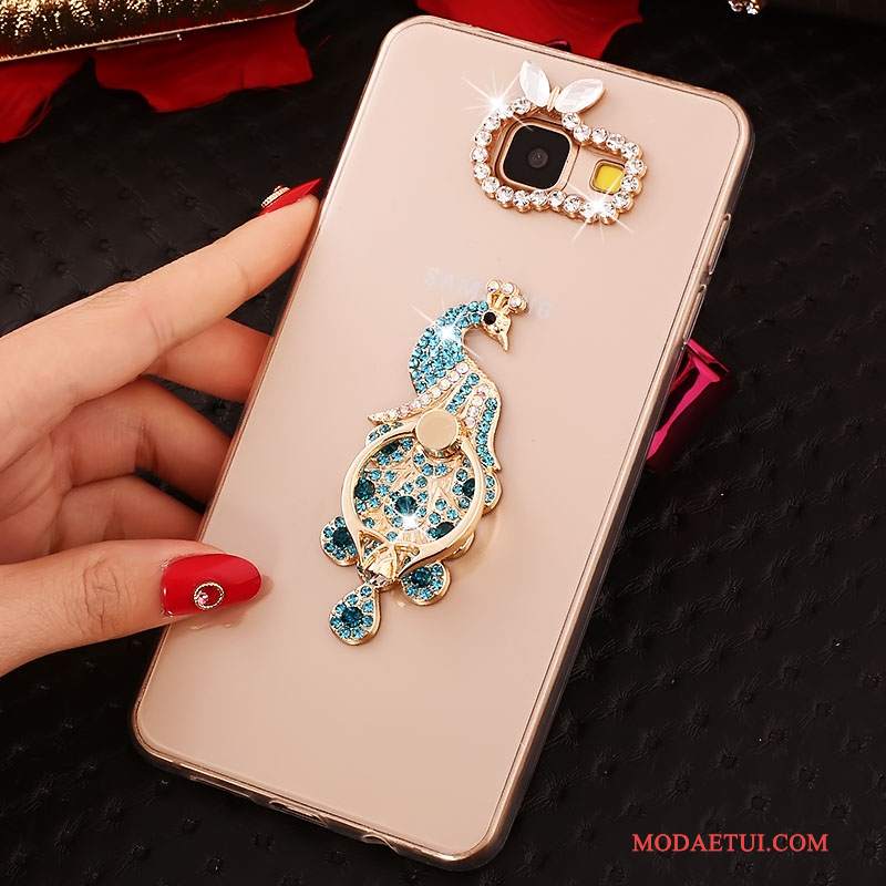 Futerał Samsung Galaxy A3 2016 Miękki Przezroczystyna Telefon, Etui Samsung Galaxy A3 2016 Rhinestone Ring Różowe