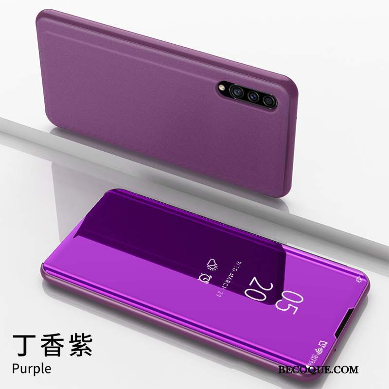 Futerał Samsung Galaxy A30s Pokrowce Na Telefon Purpurowy, Etui Samsung Galaxy A30s Wspornik Lustro Poszycie