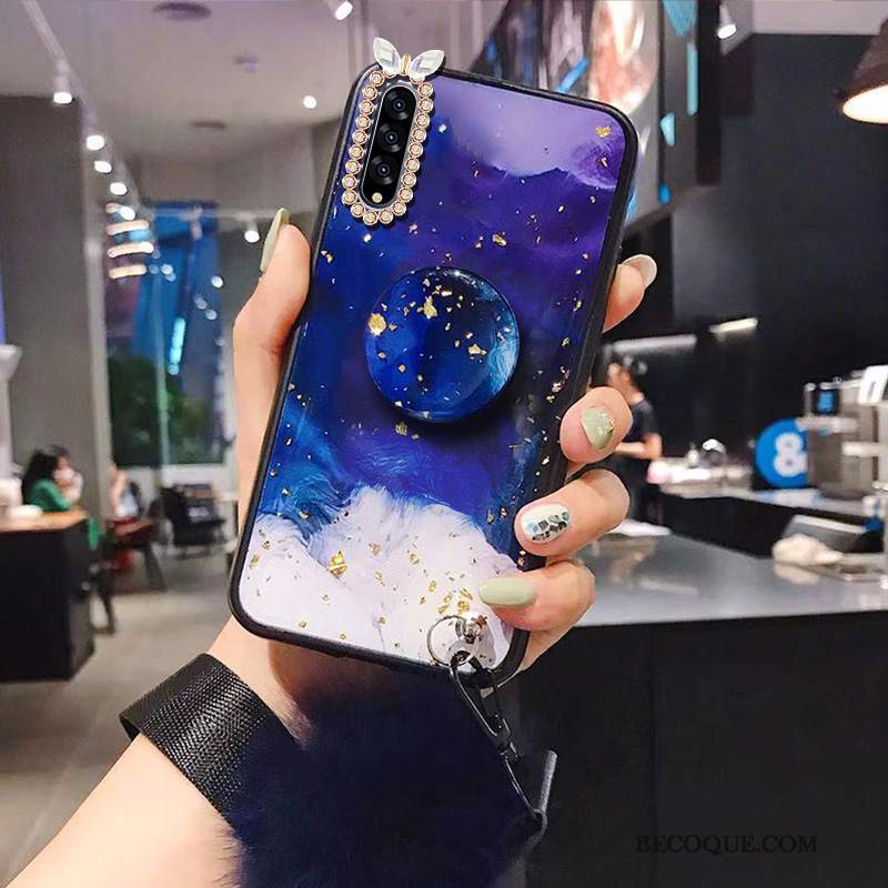 Futerał Samsung Galaxy A30s Rhinestone Anti-fall Zielony, Etui Samsung Galaxy A30s Ochraniacz Futrzany Pompon Czerwony