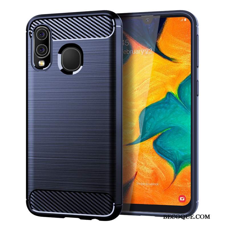 Futerał Samsung Galaxy A40 Miękki Jedwab Niebieski, Etui Samsung Galaxy A40 Silikonowe Włókno Wzór