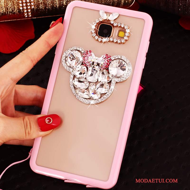 Futerał Samsung Galaxy A5 2016 Rhinestone Purpurowy Proste, Etui Samsung Galaxy A5 2016 Ochraniacz Wiszące Ozdobyna Telefon