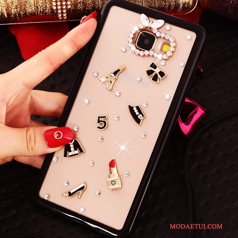 Futerał Samsung Galaxy A5 2016 Rhinestone Purpurowy Proste, Etui Samsung Galaxy A5 2016 Ochraniacz Wiszące Ozdobyna Telefon